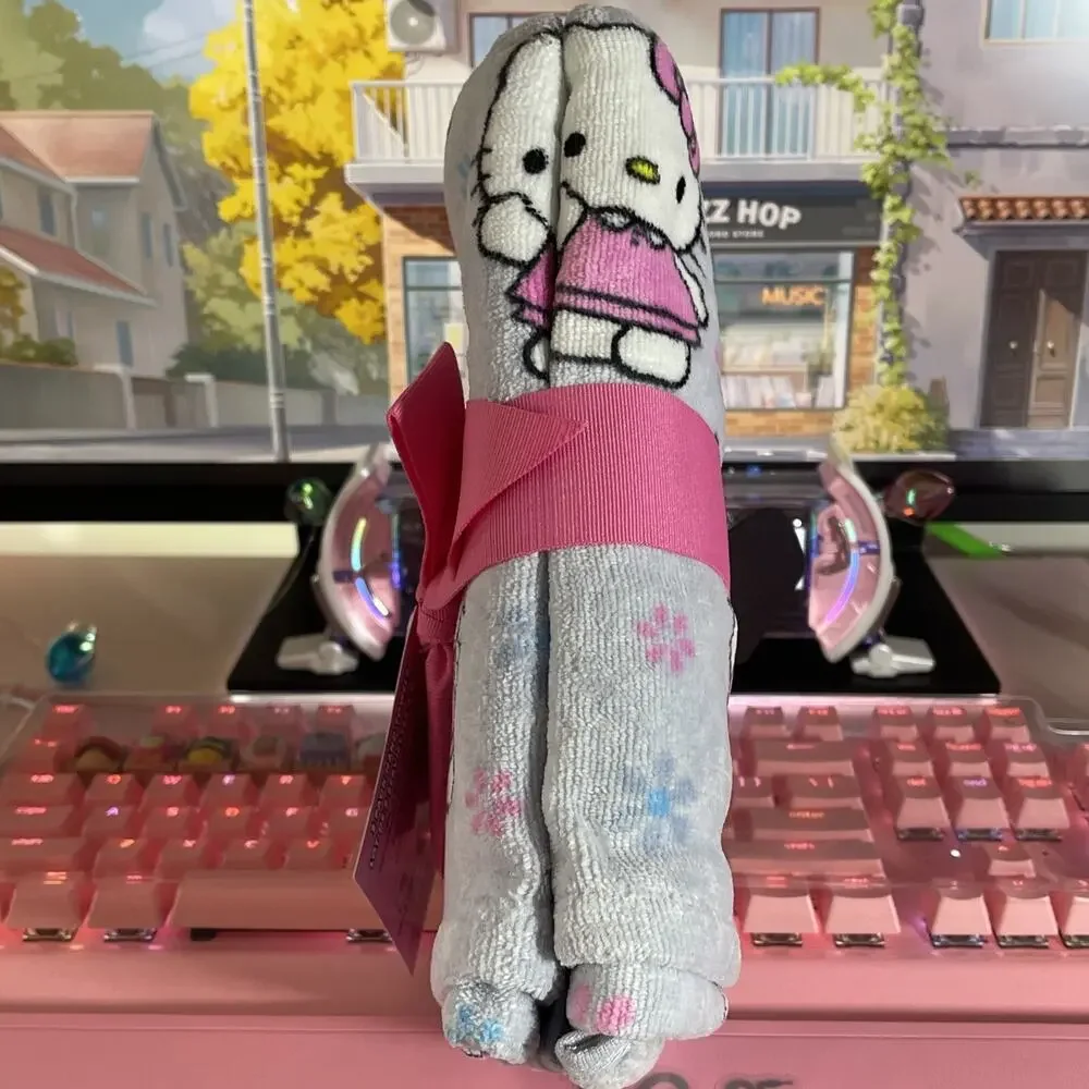 Hello Kitty Hand Towels Pink Flower Daisy Blue 16